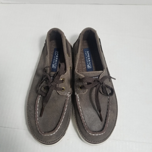 SPERRY KIDS BROWN LEATHER UPPER LOAFERS SIZE 2 - Picture 7 of 9
